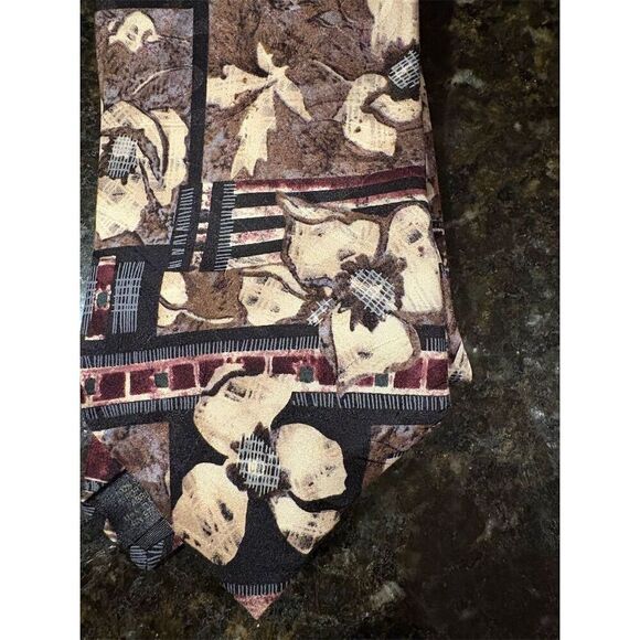 *3/$15 Natural Exchange Men's Silk Tie Multicolor Floral Design - Picture 2 of 6